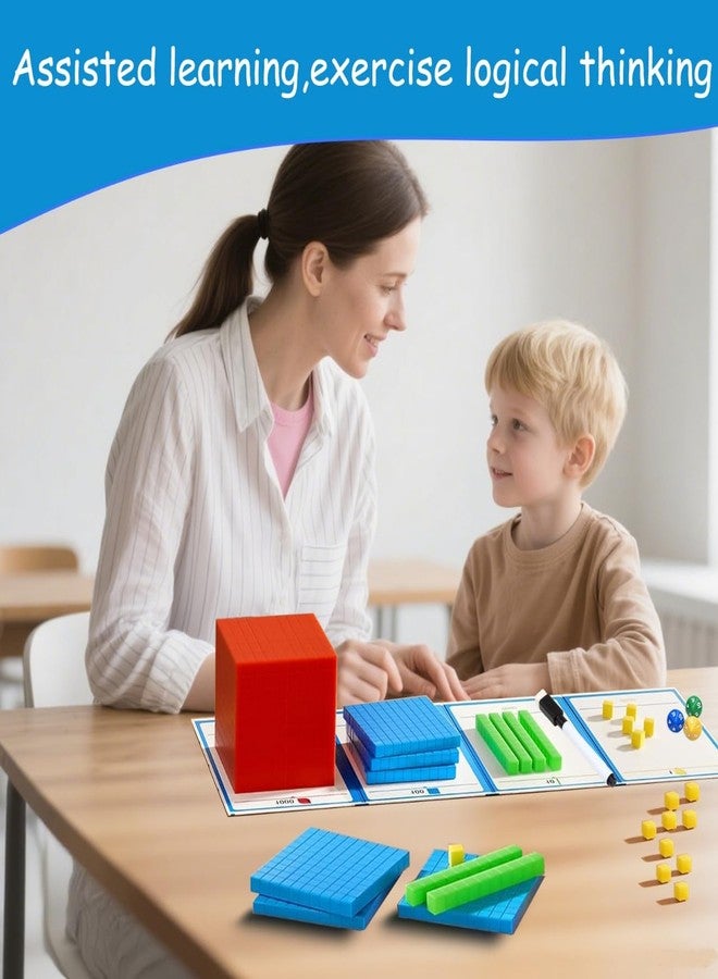 JUGGPENG Base Ten Blocks for Math, Place Value Blocks, Base 10 Math Manipulatives for Kids, Plastic Math Cubes, Number Blocks, Math Counting Cubes for Kindergarten 1st-3rd Grade, 137 Pcs - Image 5